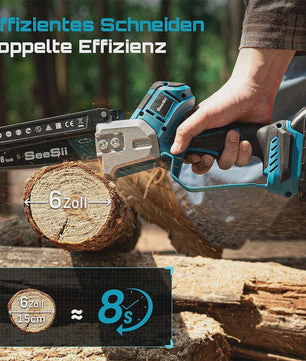 Seesii Accu Kettingzaag 6-Inch - Borstelloze Motor voor Snoeien en Houtbewerking