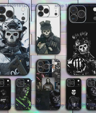 Call of Duty Ghost iPhone Hoesje - Zwart Siliconen Shockproof Beschermhoes