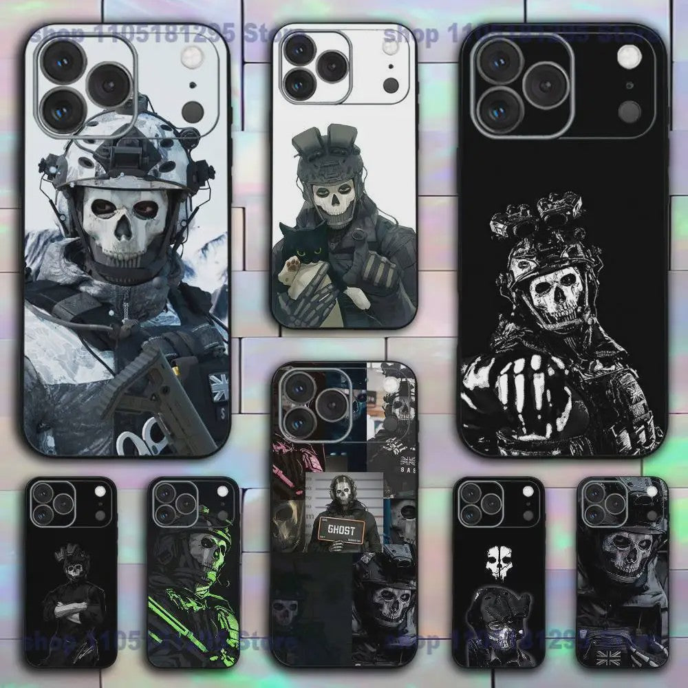 Call of Duty Ghost iPhone Hoesje - Zwart Siliconen Shockproof Beschermhoes