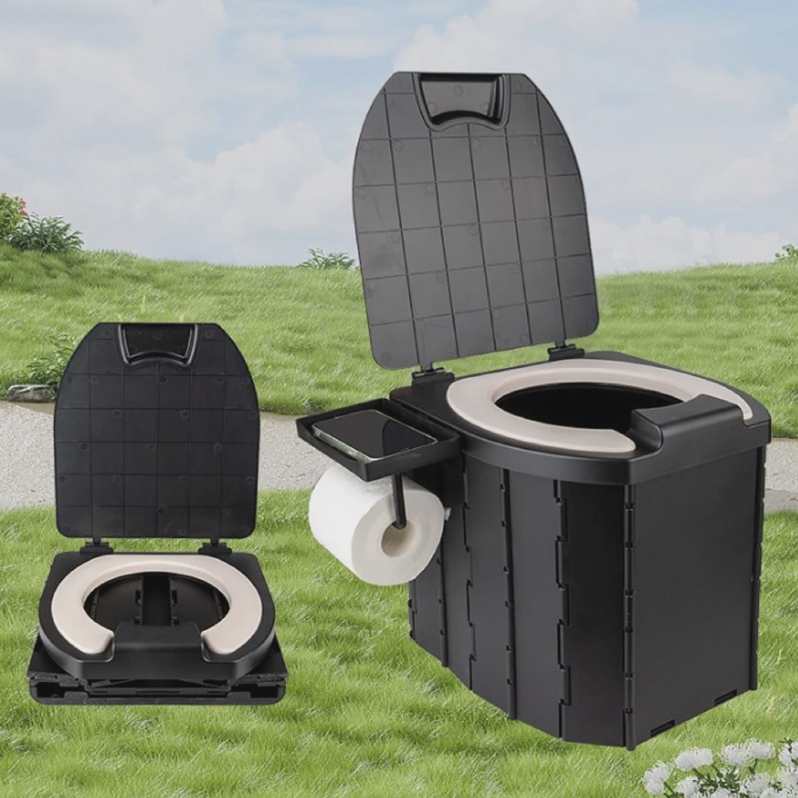 Draagbaar Opvouwbaar Toilet - Inklapbaar Noodtoilet voor Auto, Camping & Reizen