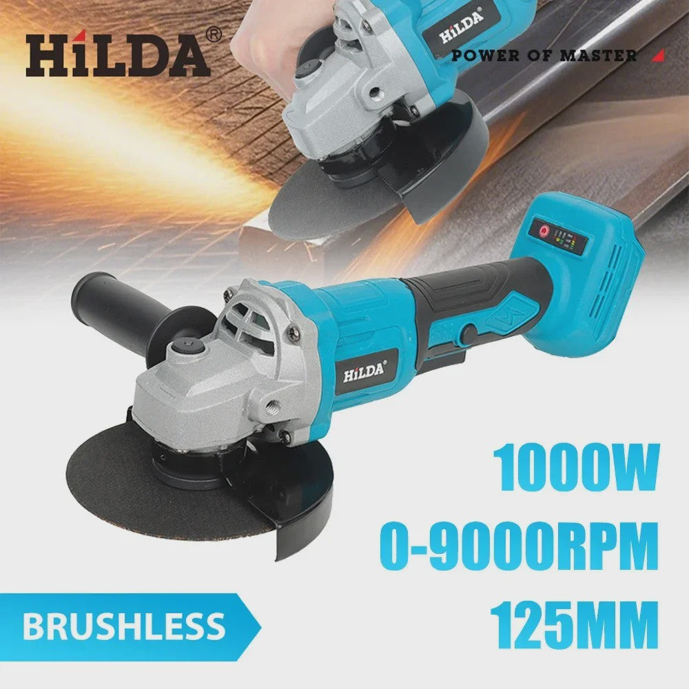 HILDA 21V Accu Haakse Slijper - Brushless Krachtpatser voor Slijpen, Polijsten & Snijden