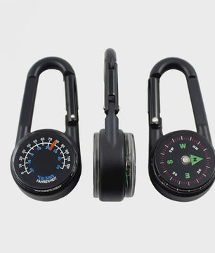 3-in-1 Kompas & Thermometer Carabiner Clip - Outdoor Survival Sleutelhanger