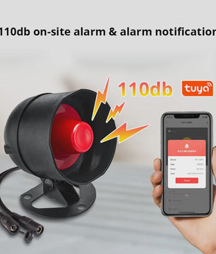 KERUI Slimme WiFi Sirene Alarm - 110dB Luide Luidspreker met Bewegings- en Deur/Raam Sensoren