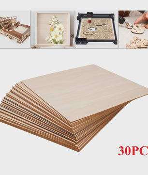 30x Houtplaten Basswood 3mm Dik - DIY & Decoratie (30x30cm/40x40cm)
