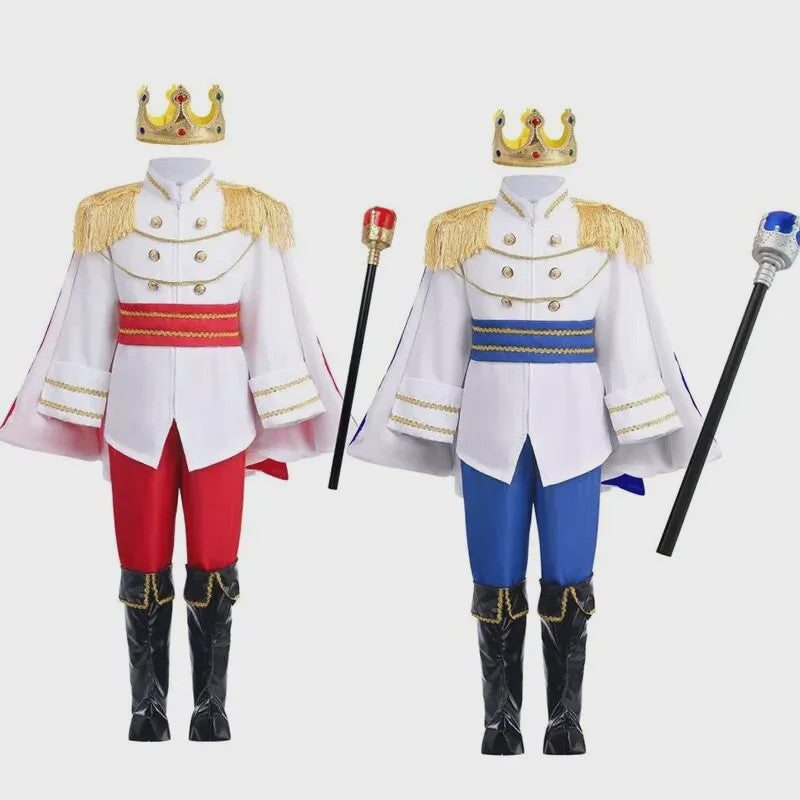Jongens Prins Kostuum 7-delig - Middeleeuws Koningskostuum voor Feestjes & Halloween