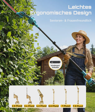 SEESII 6-in-1 Telescopische Snoeischaar & Heggenschaar - Brushless - Makita 18V Compatibel