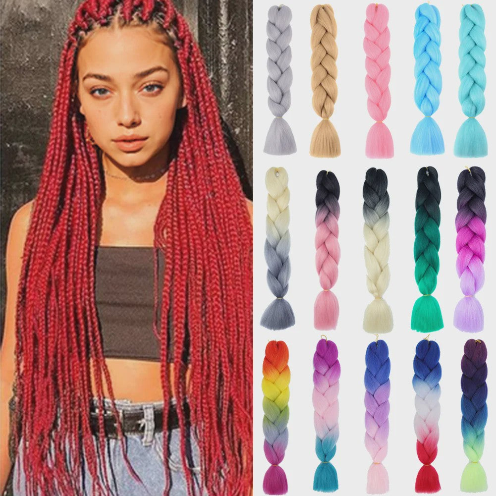 24 Inch Jumbo Braiding Hair Synthetisch Haar Ombre Crochet Braid Extensions voor Dames