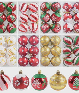 Set van 6 Kerstballen - 6cm Diameter - Decoratieve Kerstboom Hangers