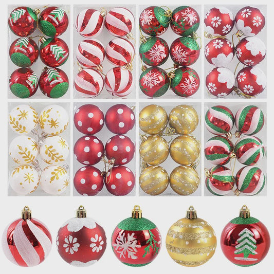 Set van 6 Kerstballen - 6cm Diameter - Decoratieve Kerstboom Hangers