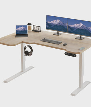 Elektrisch In Hoogte Verstelbaar L-Bureau 150cm - Sta-Buro met Geheugenfunctie en USB-C