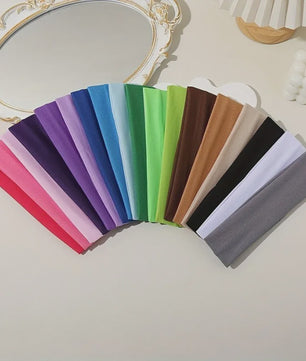 Elastische Haarbanden voor Dames - Effen Kleuren, Comfortabel voor Sport, Yoga & Make-up
