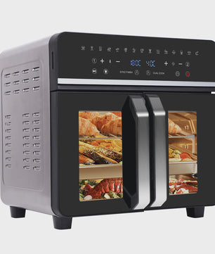 XXL Dubbele Heteluchtfriteuse Oven (23L, 2200W) met LED Touchscreen & 15 Programma's