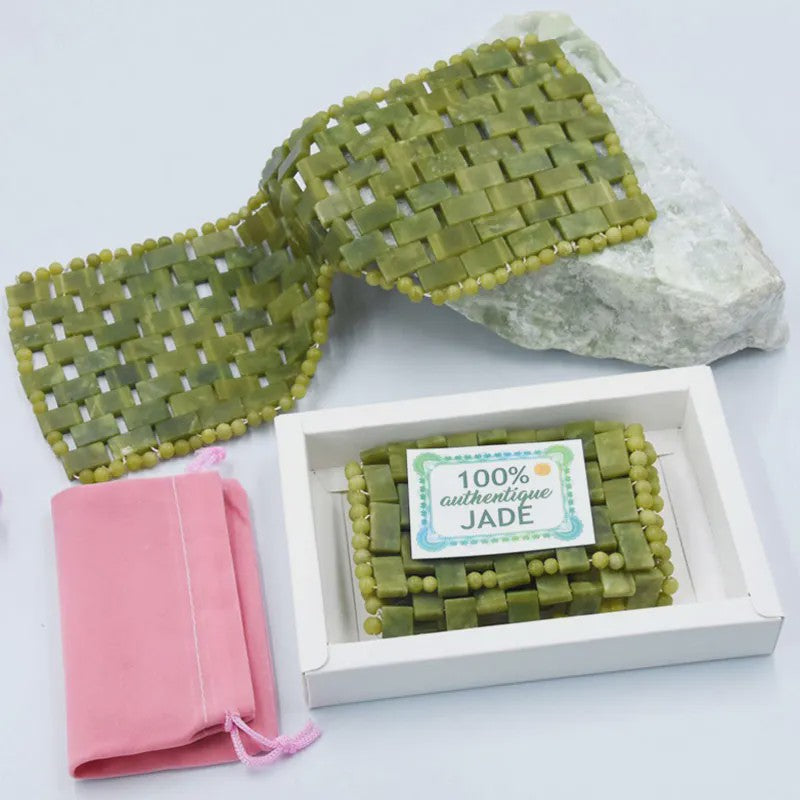 Natuurlijke Jade Roller & Gua Sha Set met Oogmasker - Gezichtsverzorging & Ontspanning