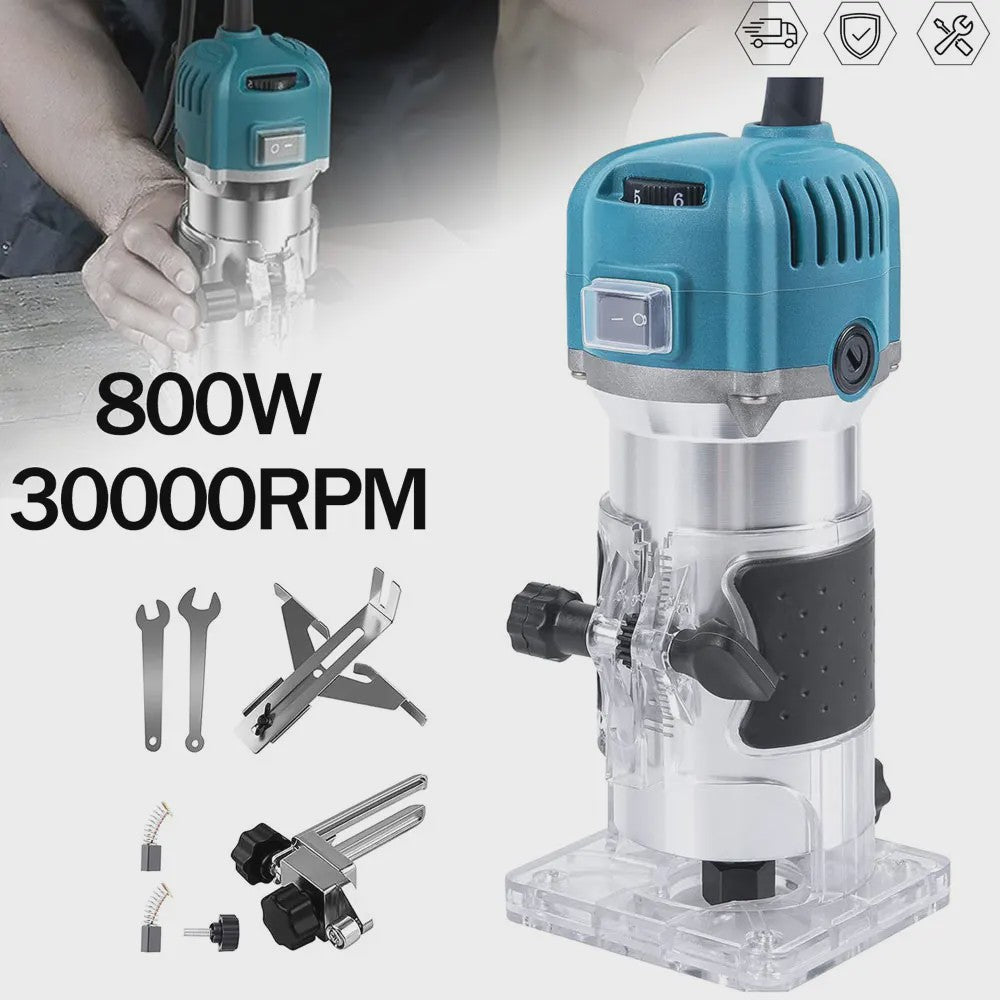 Krachtige 800W Elektrische Houtfrees Trimmer met 6 Snelheden (30000rpm) - Voor Houtbewerking & DIY