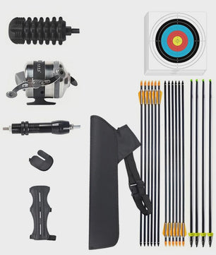 DIY Handboog Set met Pijl en Boog, 40 lbs, Inclusief Doelwit, Armbeschermer en Visserijmolen