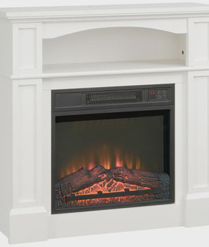 HOMCOM Elektrische Haard met LED Vlammen, Verwarmingsfunctie en Afstandsbediening - Wit