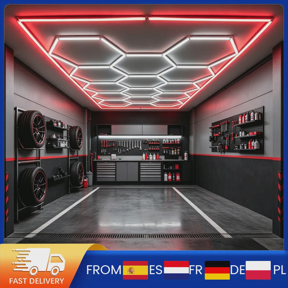 Modulaire Hexagon LED Garageverlichting - 14 Modules, Ultrahelder 6500K Wit, DIY Montage