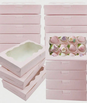 Set van 10/20 Kraft Papieren Doosjes met Venster voor Gebak, Chocolade & Cadeaus