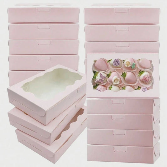 Set van 10/20 Kraft Papieren Doosjes met Venster voor Gebak, Chocolade & Cadeaus