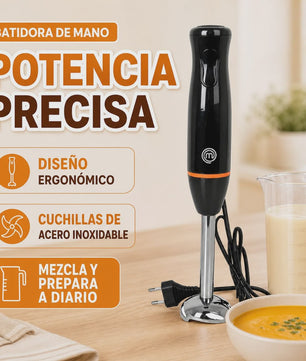 800W Staafmixer met RVS Bladen, Ergonomisch Ontwerp en 500ml Maatbeker - Zwart/Zilver