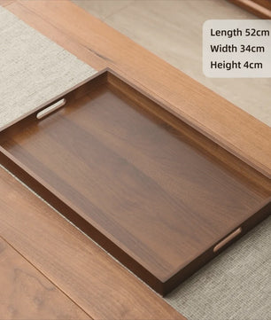 Luxe Houten Serveerplank met Handvat - Bamboe & Walnoot Kleur