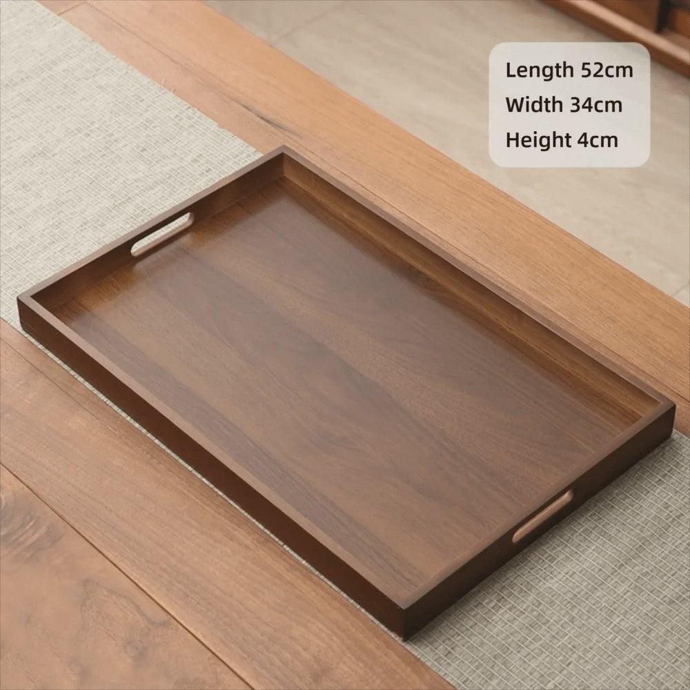 Luxe Houten Serveerplank met Handvat - Bamboe & Walnoot Kleur