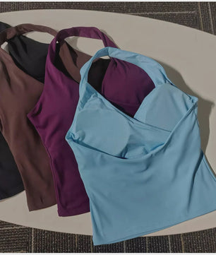 Comfortabele Sport BH met V-hals en Halter Nek - Ademend & Stijlvol