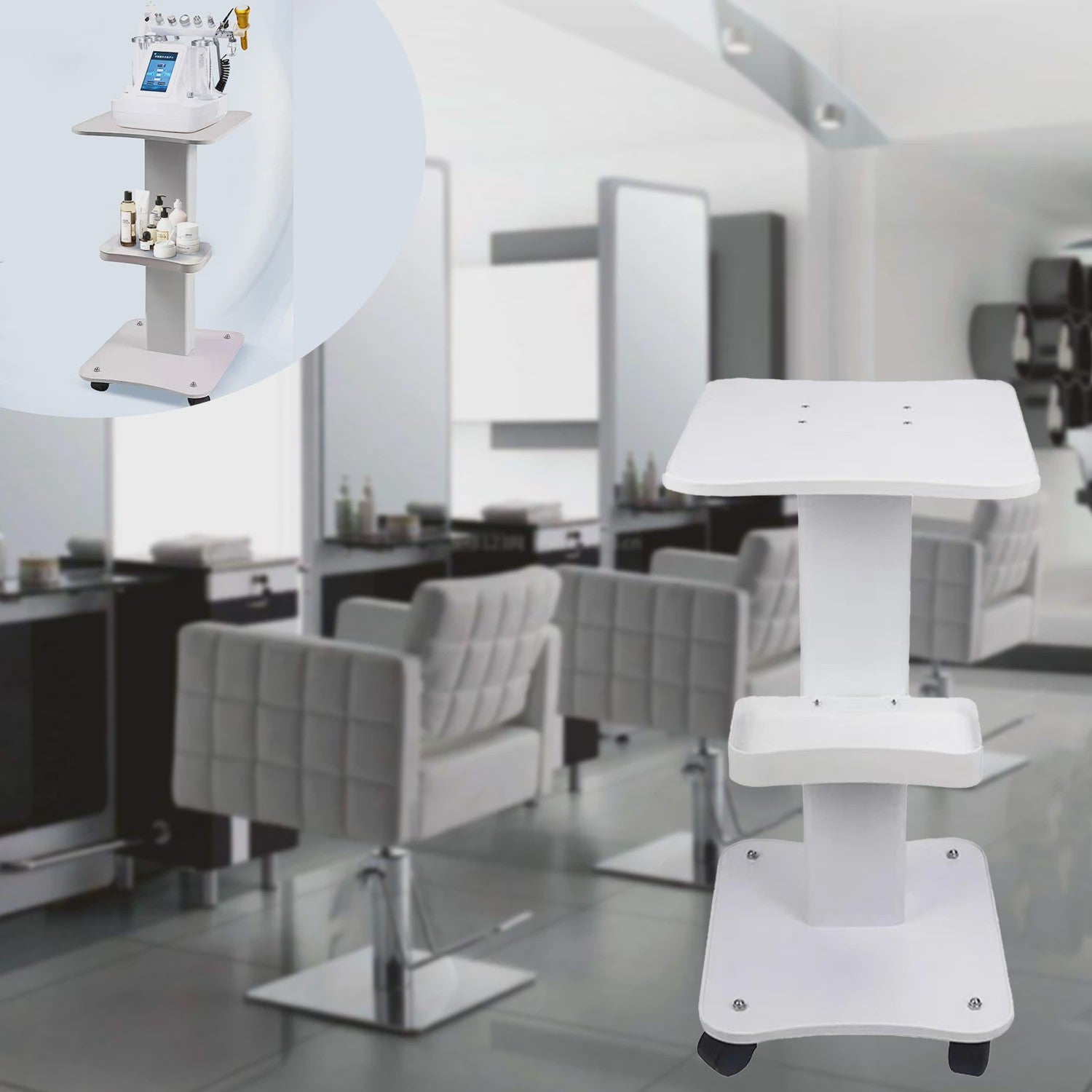 3-Laags Salon Trolley met Grote Capaciteit en 40KG Draagvermogen
