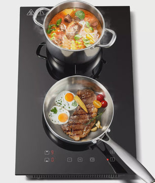 KICHPOWER 30cm Inductie Kookplaat met 2 Zones, Timer & Touch Control (3300W)