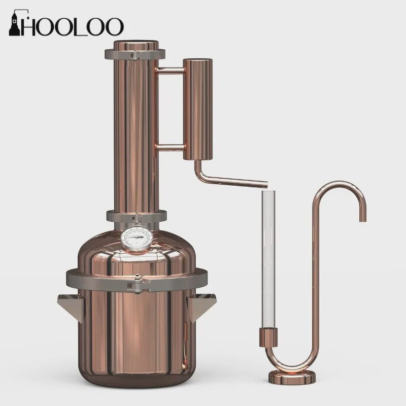 8L Koperen Distilleerapparaat voor Essentiële Olie & Hydrosol - Direct Verwarmbaar