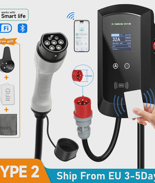 AFEEV 7.6/11/22kW 3-Fase EV Laadstation met Type 2 stekker, WiFi & App Controle