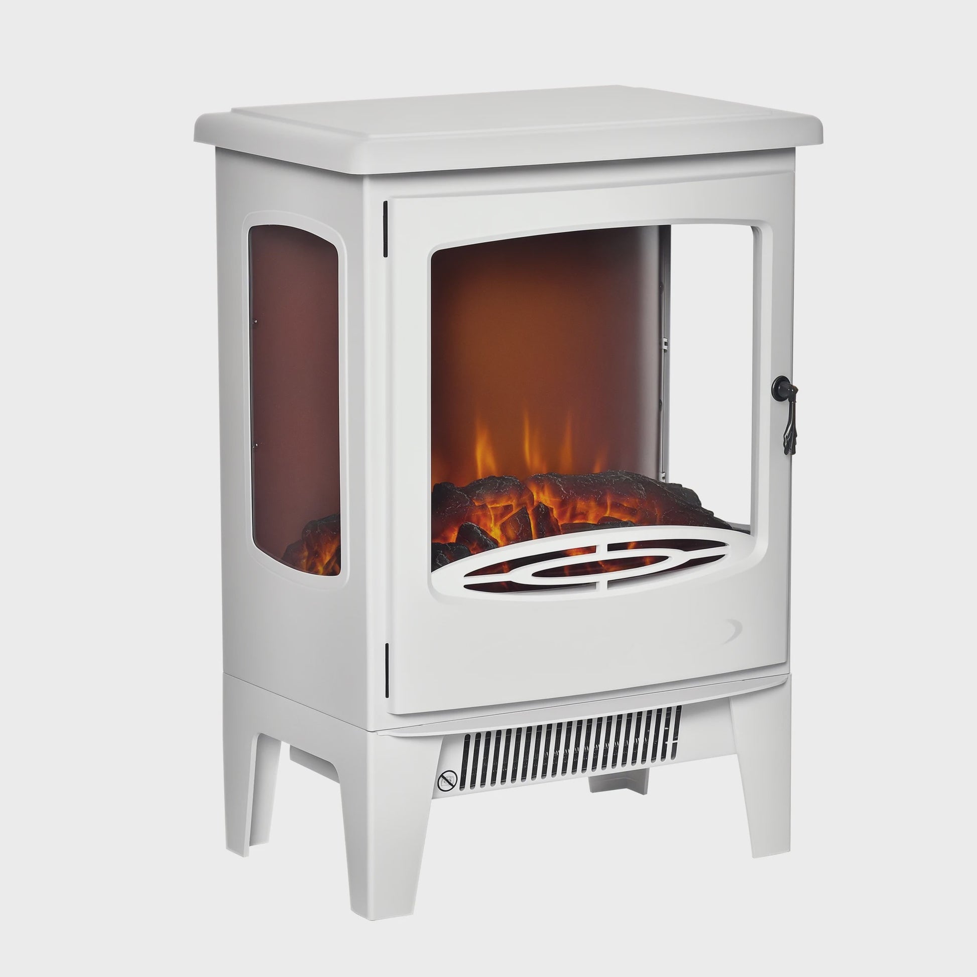 Elektrische Sfeerhaard Neo-Retro Stijl - Wit, 900W met Verstelbare LED Vlammen