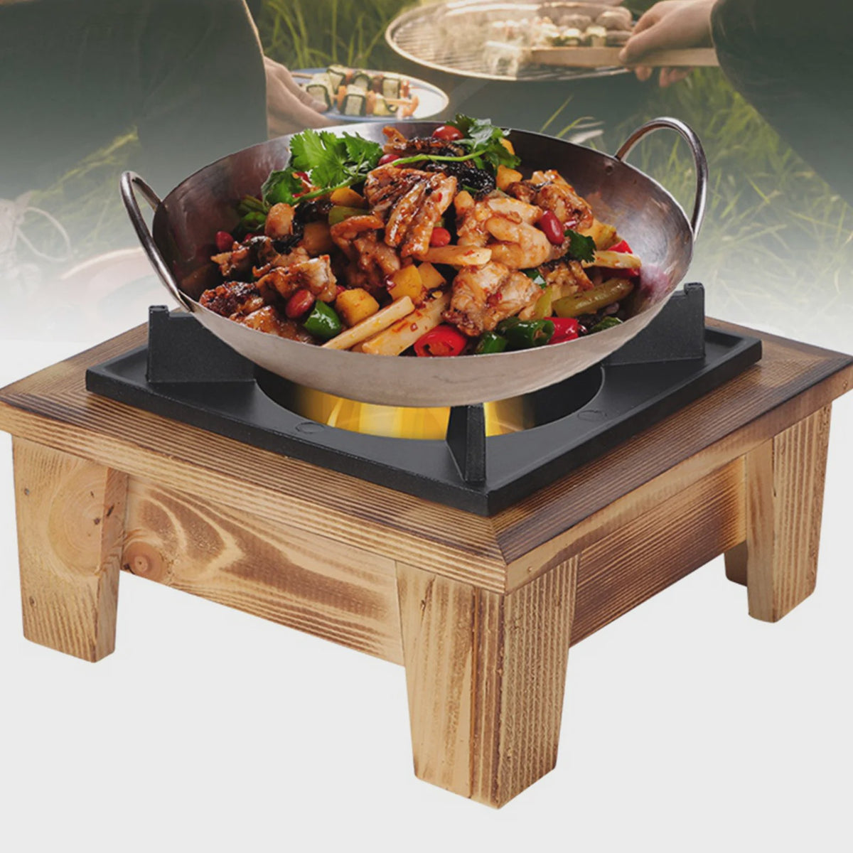 Draagbare Houtskooloven & Barbecue - Compacte Keukenuitrusting voor Buiten