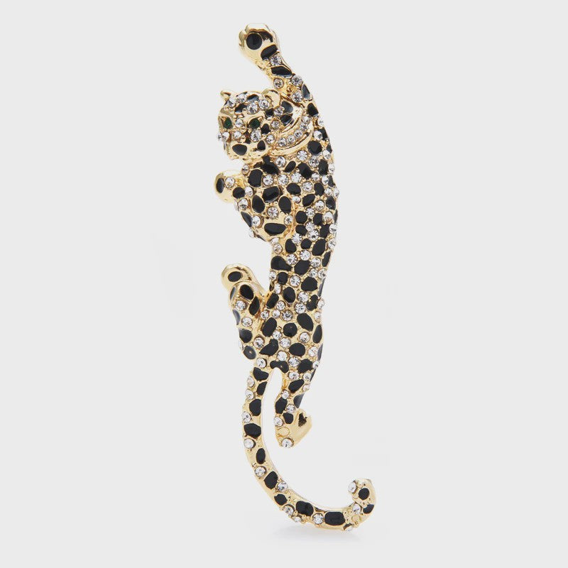 Luxe Leopard Broche met Kristallen - Dames & Heren