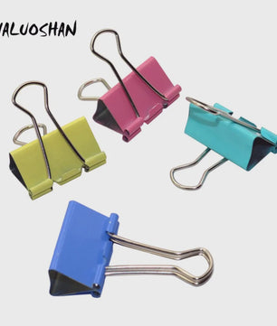 Set van 12 Gekleurde Metalen Binder Clips - 25mm & 32mm - Kantoor & School Organisatie