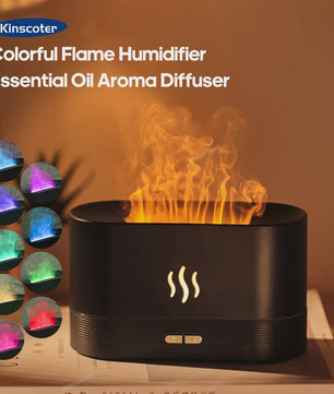 Vlam Effect Aroma Diffuser & Luchtbevochtiger met 7 Kleuren LED - USB
