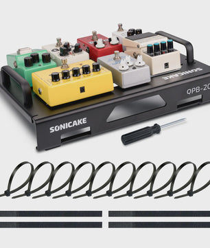 SONICAKE QPB-20 Compact Gitaar Pedalboard met Tas, Kabelbinders en Tape