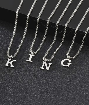 Vnox RVS Letter Ketting Heren - Kies Uw Initiaal - Waterdicht & Minimalistisch