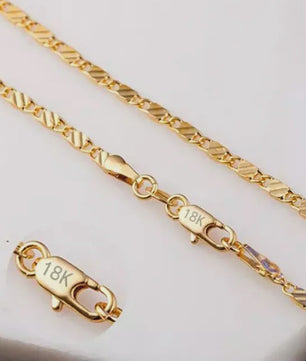 18K Gouden & 925 Zilveren Halsketting - 2MM Brede Zijschakel Ketting voor Dames & Heren