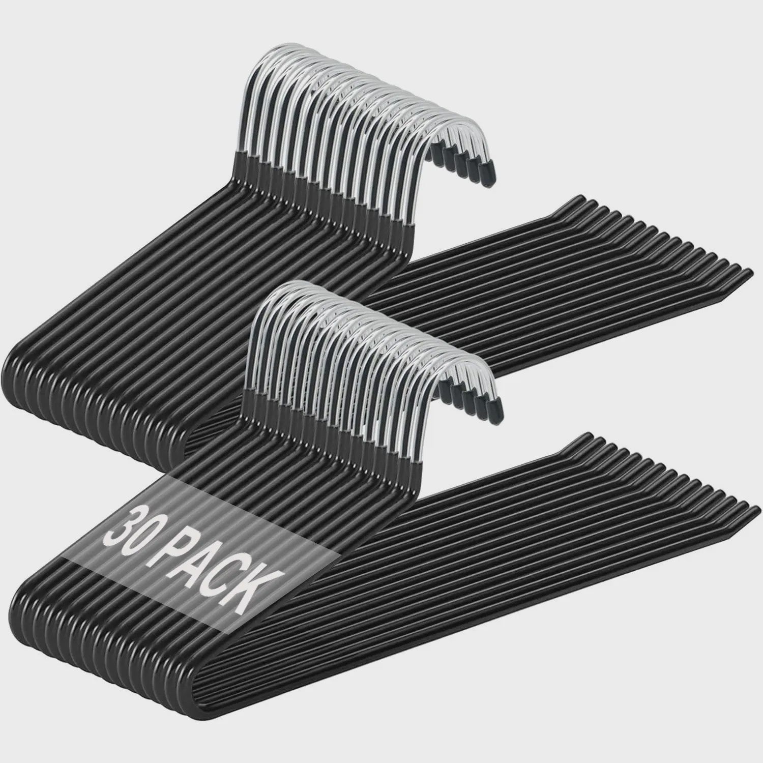 30-Pack Metalen Kledinghangers - Ruimtebesparend met Open Design voor Broeken, Jeans, Handdoeken & Sjaals