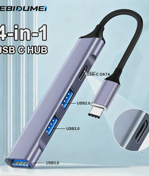 USB C Hub 3.0 & 2.0 Poorten, Type-C Docking Station met 5Gbps Snelheid & OTG Adapter