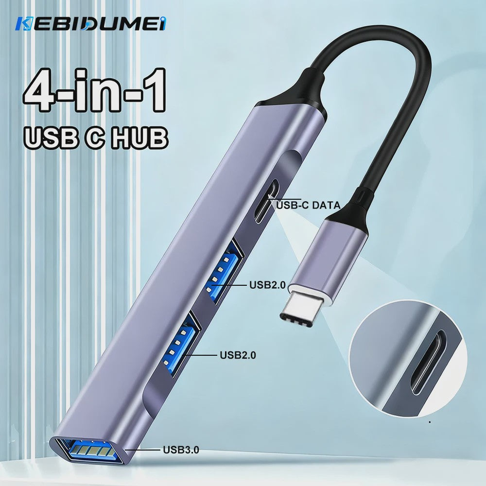 USB C Hub 3.0 & 2.0 Poorten, Type-C Docking Station met 5Gbps Snelheid & OTG Adapter