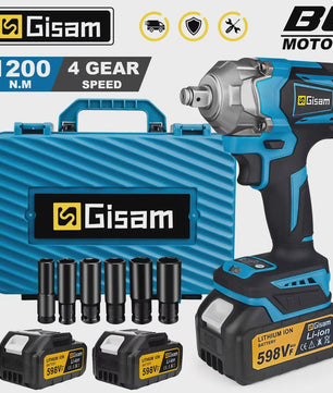 Gisam Accu Slagschroevendraaier 1200 Nm Borstelloos 1/2" - Compatibel met Makita 18V