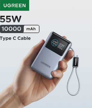 UGREEN 55W Powerbank 10000mAh met Type-C Kabel - Draagbaar Snel Laden
