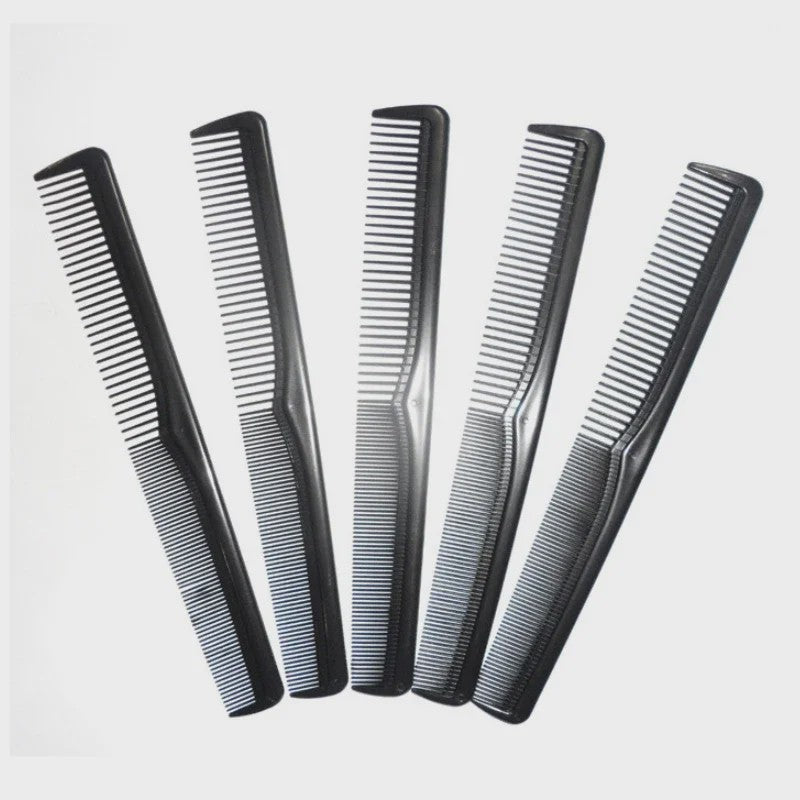 5x Carbon Fiber Kapperskam - Brede Tanden voor Styling & Hittebestendig
