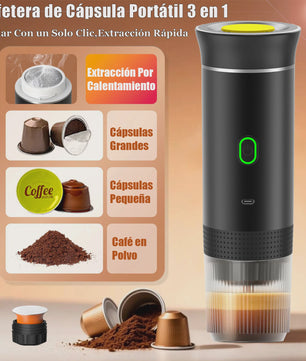 3-in-1 Draagbare Koffiemachine: Draadloos, Elektrisch & Compact voor Auto, Thuis & Camping