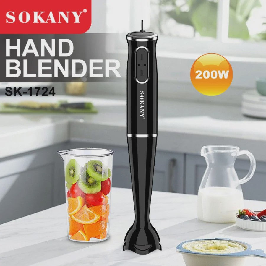 SOKANY SK-1724 Hand Blender: Krachtige Staafmixer met 2 Snelheden & Roestvrijstalen Mes
