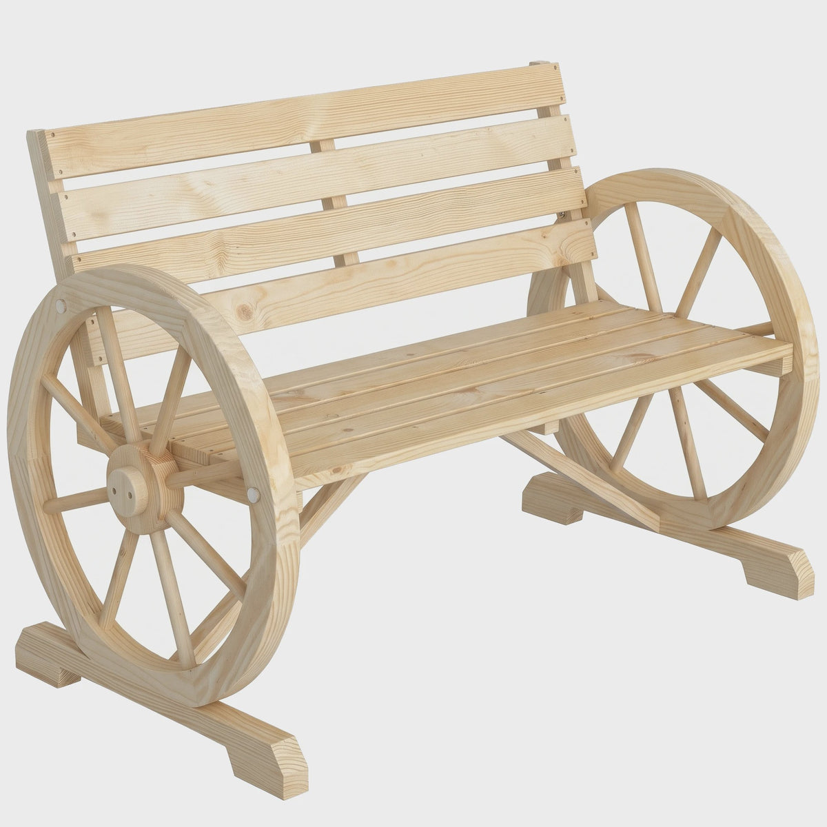 Houten Tuinbank 2-Persoons met Karwiel Design - Stevig en Duurzaam tot 240 kg