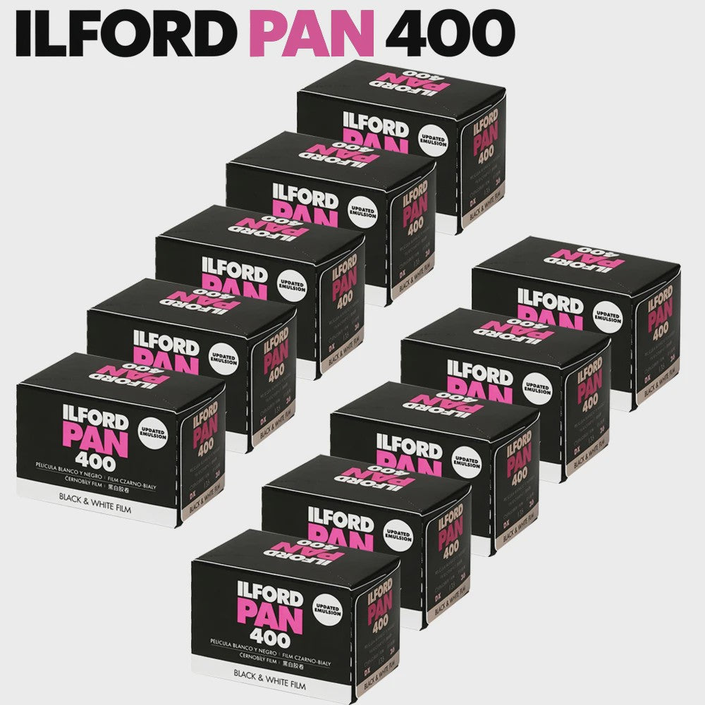 10 Rollen ILFORD PAN 400 Zwart-Wit Film 135mm (36 Exp.)
