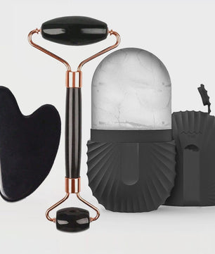Gezichtsroller & IJsroller Set: Luxe Huidverzorging met Gua Sha Tool